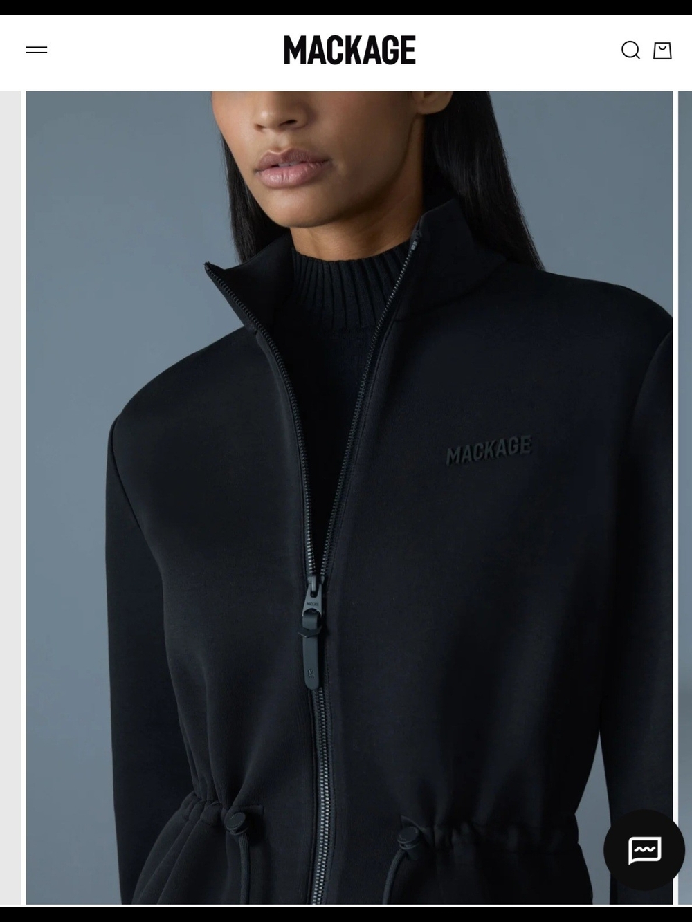 Bran New Mackage Women's Black Zip-Front Jacket
